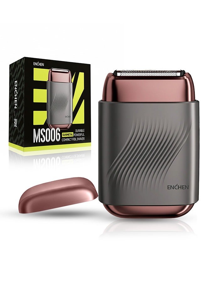 ENCHEN MS006 Foil Shaver  for Men Mini Compact  3D Floating Triple-Blade System Low Noise Motor Type-C Rechargeable Pocket-Size Shaver Comfortable Shaving-Gun Gray - Image 1