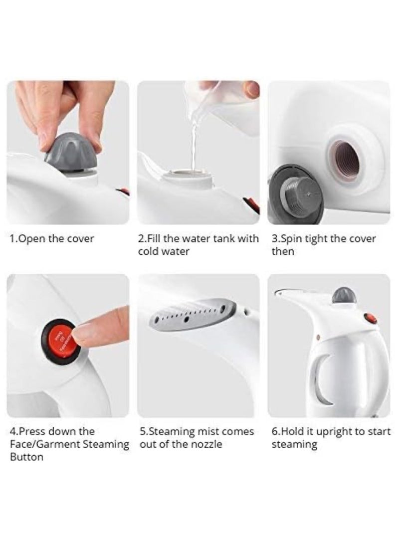 Panvil 4-in-1 Multi-Purpose Portable Steamer for Face and Clothes – Handheld Facial Steamer, Steam Brush for Garments, Cold and Cough Relief, and Skin Care – Quick Heating, Long Steam Duration, Fabric and Skin Safe - Image 5
