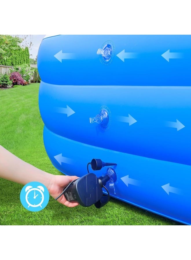 McDou Inflatable Swimming Pool, Thickened Inflatable Family Pool, Blue and White Pool, Suitable for Garden, Yard, Family Summer Water Party - Image 4