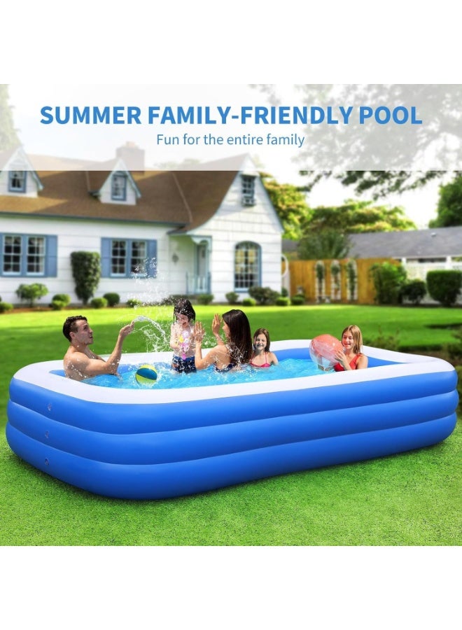 McDou Inflatable Swimming Pool, Thickened Inflatable Family Pool, Blue and White Pool, Suitable for Garden, Yard, Family Summer Water Party - Image 5