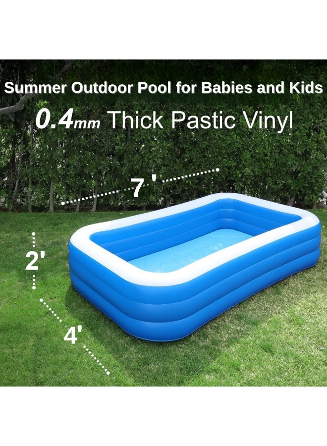 McDou Inflatable Swimming Pool, Thickened Inflatable Family Pool, Blue and White Pool, Suitable for Garden, Yard, Family Summer Water Party - Image 3