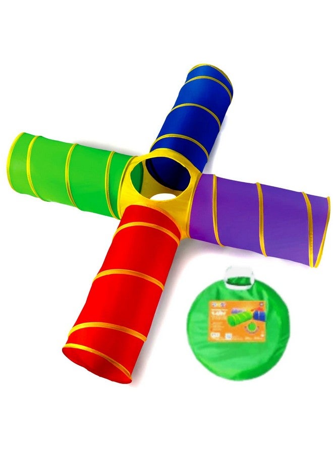 Play22 4-Way Play Tunnel For Kids To Crawl Through 8 Feet - Kids Play Tunnels For Toddlers Indoor/Outdoor Fun For Kids, Dogs Tunnel Ball Pit - Kids Pop Up Play Tent Tunnel Foldable Into A Carrying Bag - Image 1