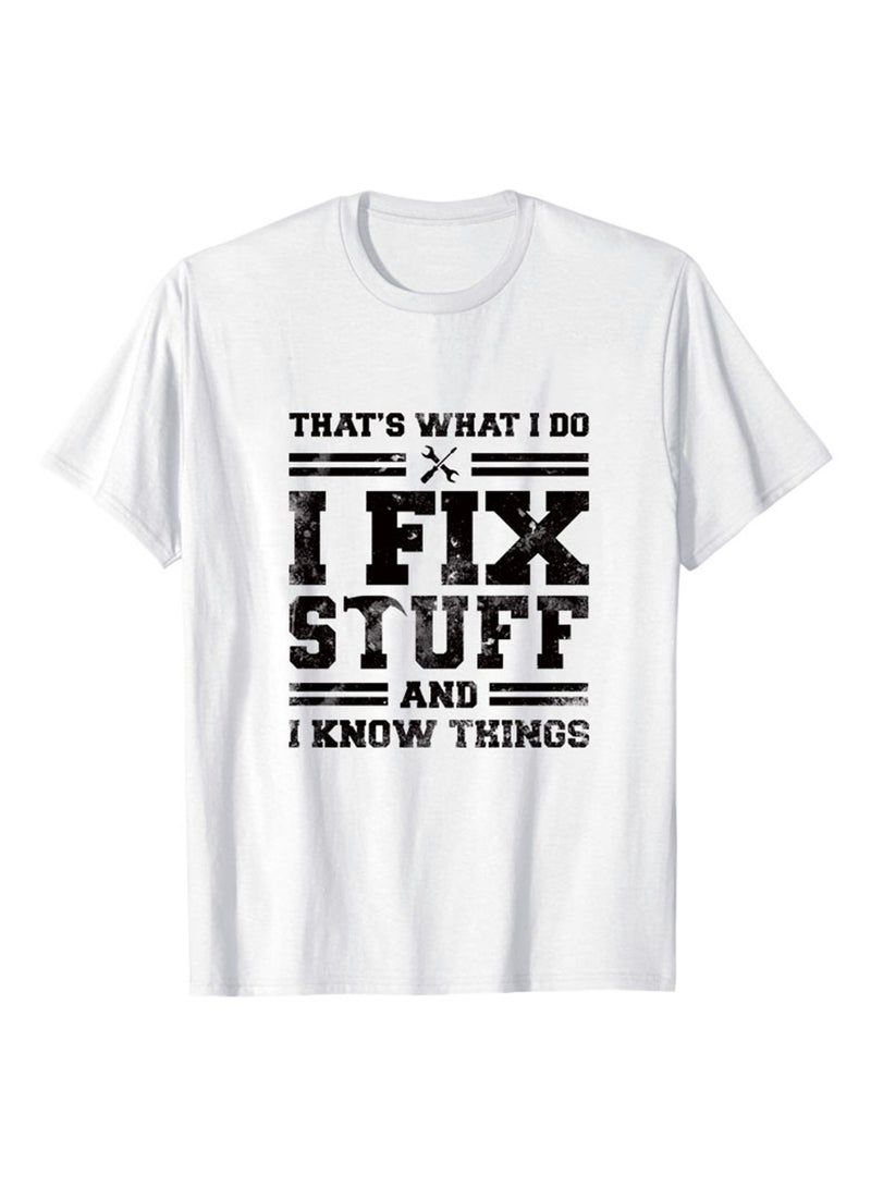 THAT'S WHAT I DO crew neck loose letter men's short-sleeved T-shirt - Image 1
