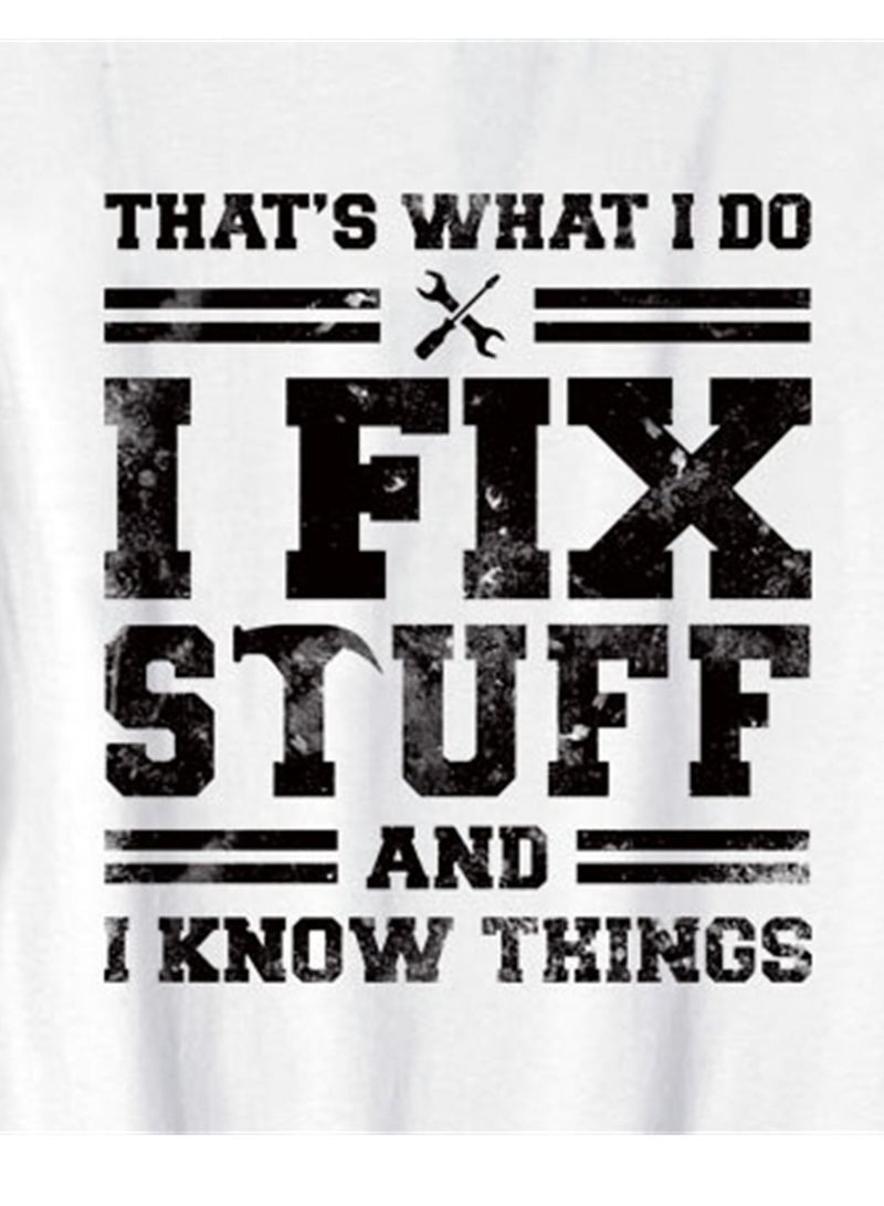 THAT'S WHAT I DO crew neck loose letter men's short-sleeved T-shirt - Image 2