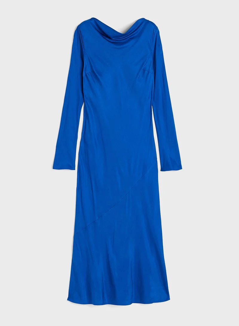 h and m blue and white floral dress Joseph Martini Habotai Silk Dress - Size 36 - Blue