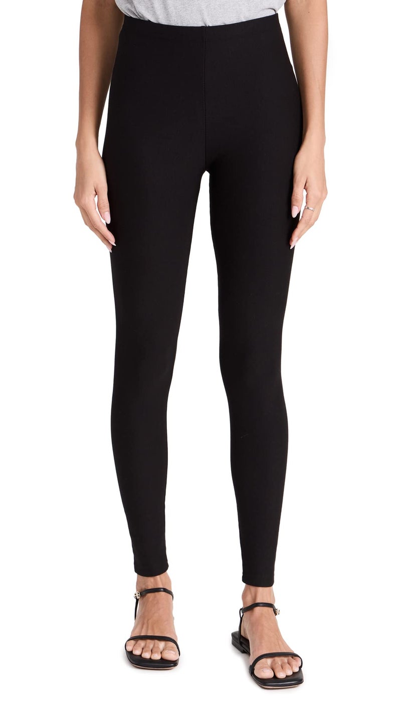 Plush Fleece-Lined Cotton Fleece-Lined Legging Black XS - Image 1