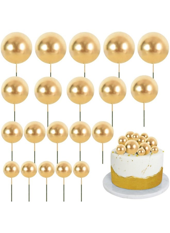 Ascension Mini Balloon Cake Toppers Round Golden Ball Cupcake Toppers Cake Decorations for Birthday Wedding Christmas Decoration Items Christmas Faux Ball Birthday Decoration (Pack of 20) (Golden) - pzsku/ZF71AF6C692B7A7062D64Z/45/_/1741429261/ccc37053-cebe-4014-a970-8b5deca310ef