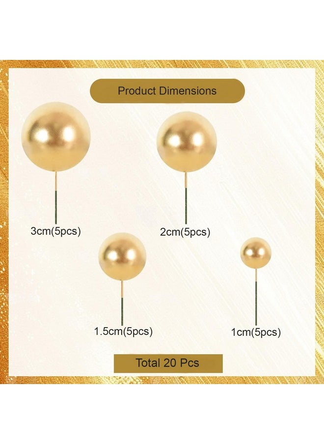 Ascension Mini Balloon Cake Toppers Round Golden Ball Cupcake Toppers Cake Decorations for Birthday Wedding Christmas Decoration Items Christmas Faux Ball Birthday Decoration (Pack of 20) (Golden) - pzsku/ZF71AF6C692B7A7062D64Z/45/_/1741429340/cf361e59-1fbd-4b61-b820-1439898b2881