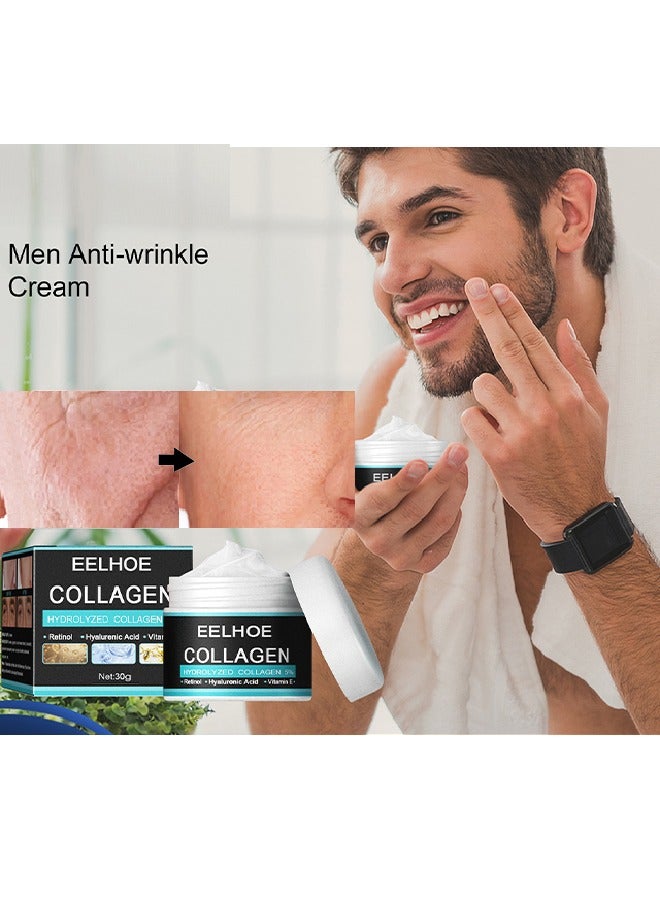 EELHOE Collagen & Retinol & Vitamin E-Has Anti Wrinkle, Moisturizing, Anti-Aging And Wrinkle Antioxidant Effects ,Collagen Cream For Men 30g - Image 4