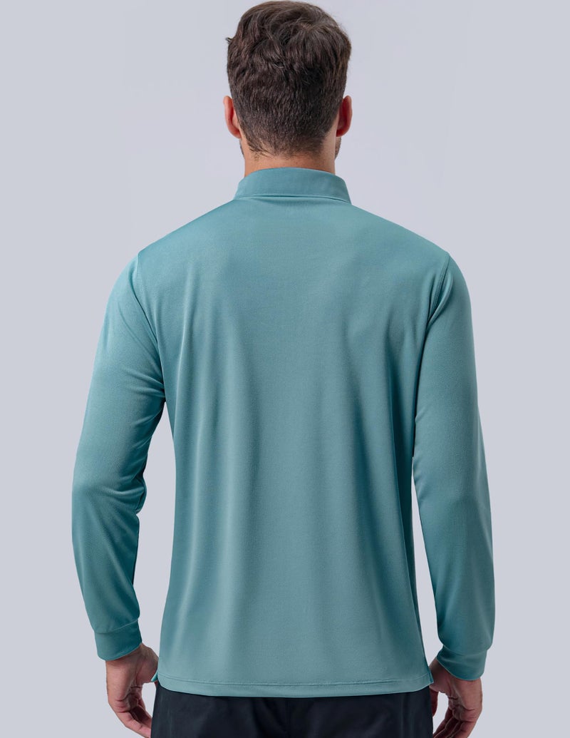 Liberty Pro 3 Pack: Dry Fit Long Sleeve Polo Shirts for Men, Athletic Collared Golf T-Shirts Performance Tops (Set 3, Medium) - Image 4