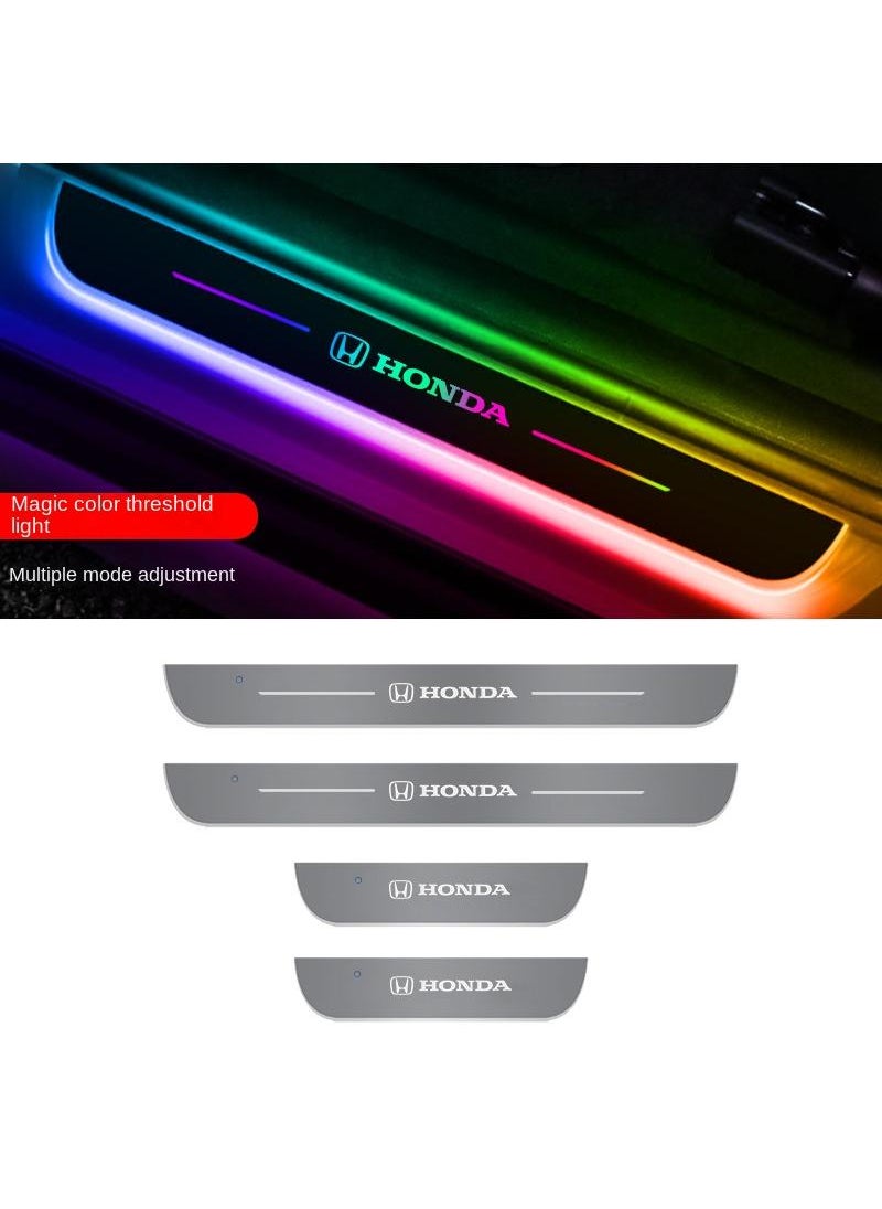 General 4 Pieces Led Car Door Honda Logo Car Threshold Light Door Welcome Pedal Ambient Light Set  - Image 1