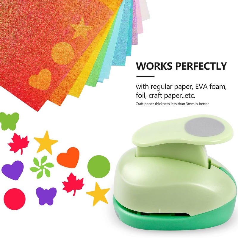 UCEC Paper Punches for Crafting, 1 Inch Craft Puncher, 6 Pcs Hole Punch Shapes Cutters for Paper Craft Heart, Circle, Star, Butterfly, Maple Leaf, Flower Punch Sets for DIY Projects Scrapbook - Image 3