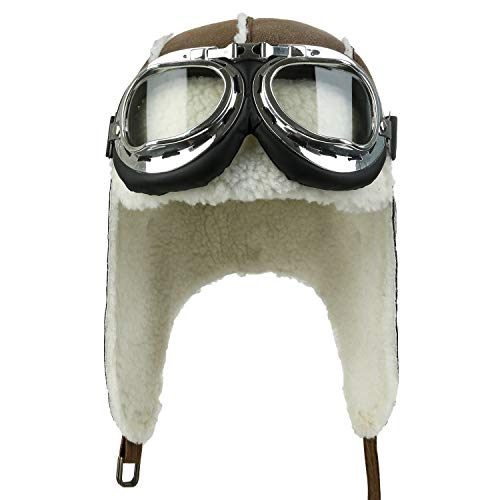 ililily Aviator Hat Winter Snowboard Fur Ear Flaps Trooper Trapper Pilot Goggles - Image 2