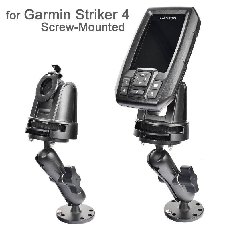 VAUBORTTI Aluminum Ball Mount for Garmin Striker 4,Double AMPS Round Plates,1" Ball Fit for RAM Kit,Drill Base for Fish Finder,GPS Chartplotter Holder, T-Bolt Track Mount for Kayak Boat Marine - Image 3