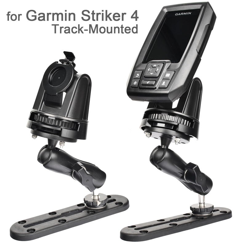 VAUBORTTI Aluminum Ball Mount for Garmin Striker 4,Double AMPS Round Plates,1" Ball Fit for RAM Kit,Drill Base for Fish Finder,GPS Chartplotter Holder, T-Bolt Track Mount for Kayak Boat Marine - Image 4