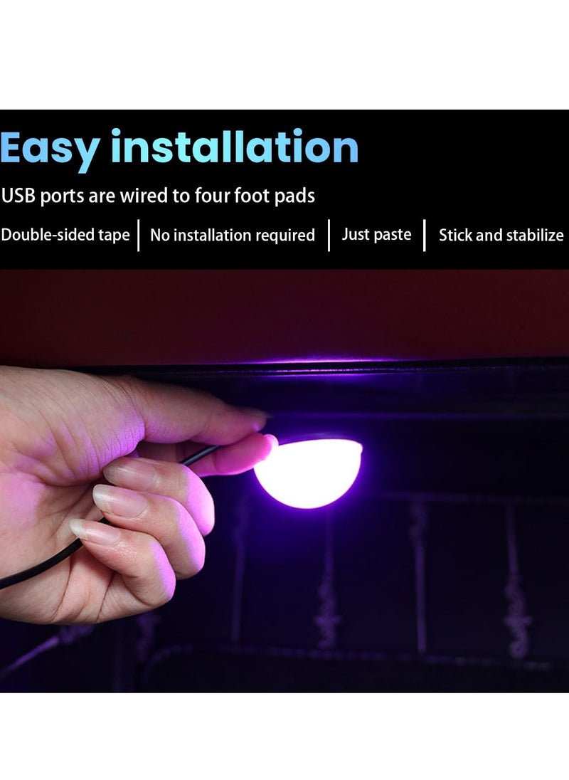 SYOSI - Car Interior LED Lights, Automotive Ambient Neon Light Kit with USB Port, Car Accessories, 4 in 1 Decoration Lights for Car, Garden, Home, Party - Image 1