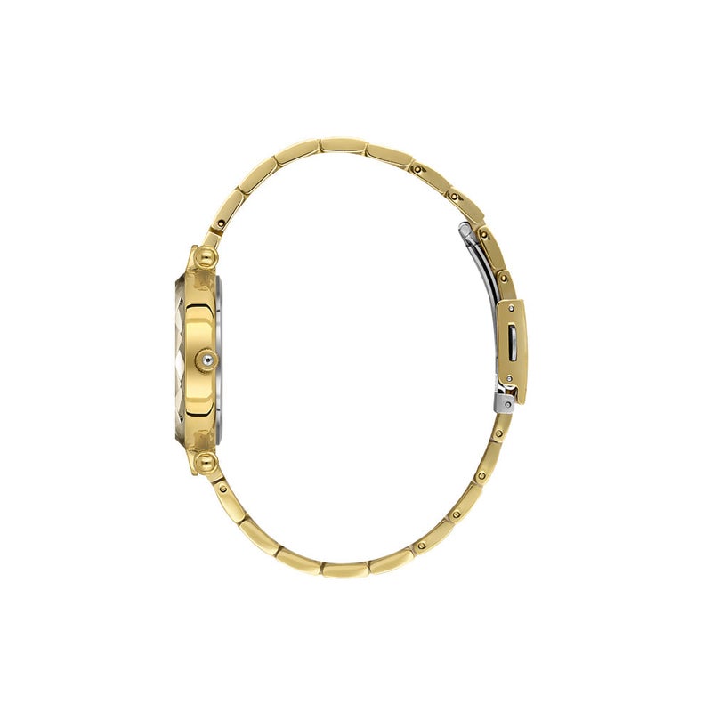 دانيل كلاين ساعة نسائية ستانلس ستيل | هيكل من سبيكة ذهبية | تناظري | قرص فضي دائري بنقشة مشع | حركة كوارتز يابانية | فاخرة | مقاومة للماء حتى عمق 30 مترًا - Image 2