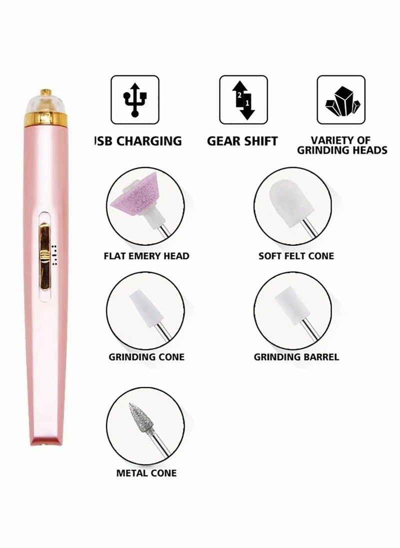 Generic - 5 In 1 Electric Nail Drill Portable Electric Nail File Kit for Gel Nails Home Nails and Acrylic Nails - Image 1