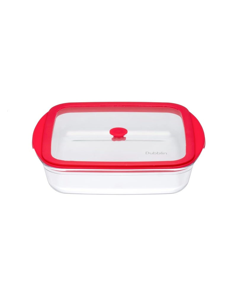 DUBBLIN LATINO SQUARE 1600 Glass CasseroleCumServing Bowl with Lid Microwave Safe Stylish Durable 1600ml Capacity - Image 2