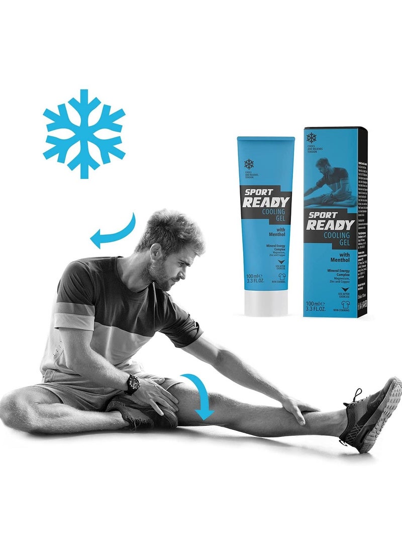 Sport Ready - Cooling Cream Gel for Sore Muscles Relief Tired Body Nourishing Hydrating with Menthol Mineral Energy Complex 100ml - Image 1