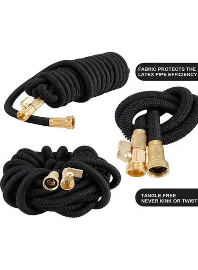 كيلا خرطوم حديقة قابل للتمدد بطول 100 قدم مع فوهة 8 وظائف، خرطوم حديقة قابل للسحب مانع للتسرب لغسيل السيارات ونباتات الحديقة وسقي الحيوانات الأليفة وتنظيف الأرضيات، لون أسود - Image 5