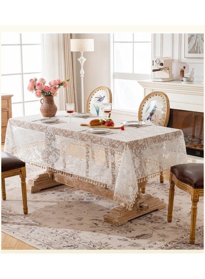 HPMY Rustic Boho Wedding Bridal Shower Party Decorations Rectangle Overlay Long Vintage Embroidered Reception Table Cloth Decor - Image 3