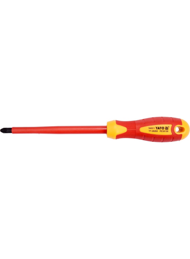 YATO Insulated Pozidrive Screwdriver PZ3x150mm VDE-1000V YT-28263