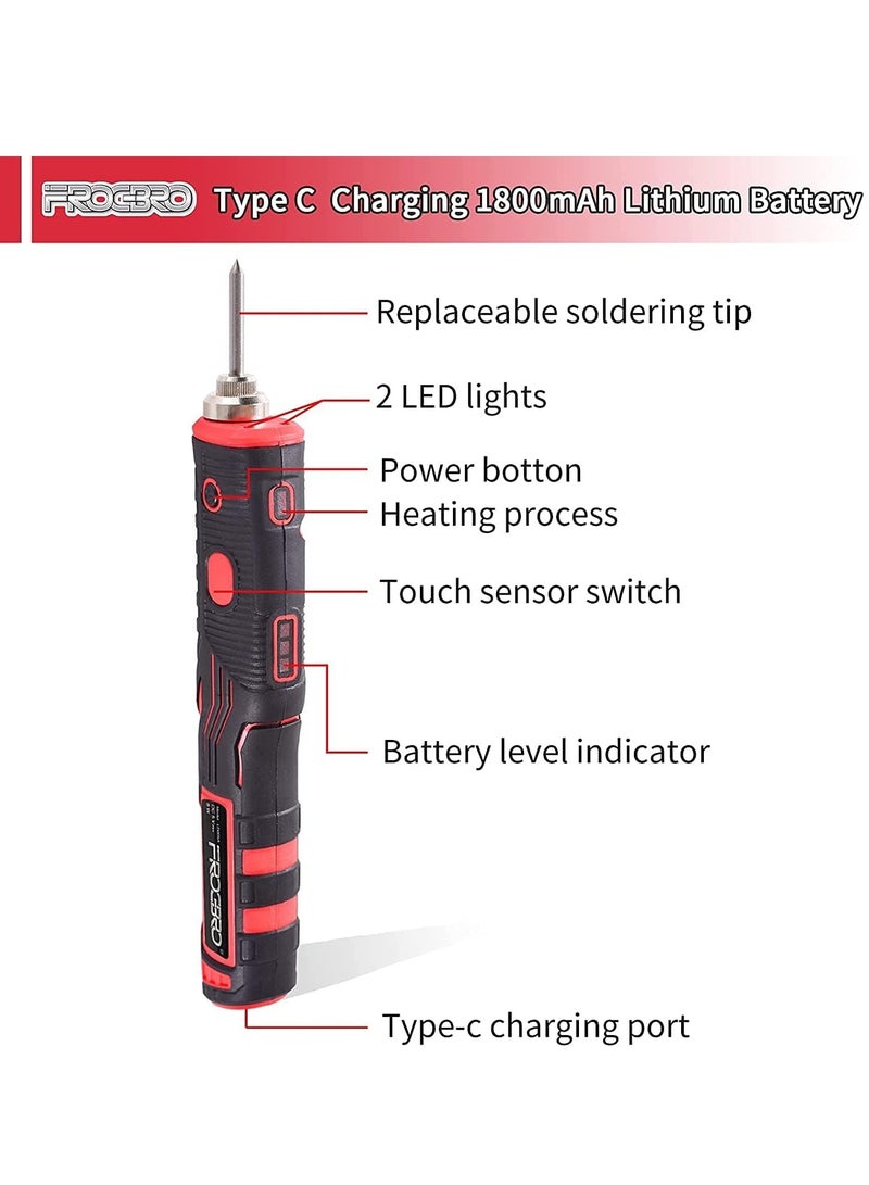 KASTWAVE لحام محمول بلا سلك 1800 مللي أمبير ساعة قابلة للشحن، أداة لحام محدثة مع مستشعر لمس وضوء LED مركز، مجموعة لحام لاسلكية آمنة ومحترفة، أدوات لحام إلكترونية سهلة الاستخدام الخاصة بك - Image 5
