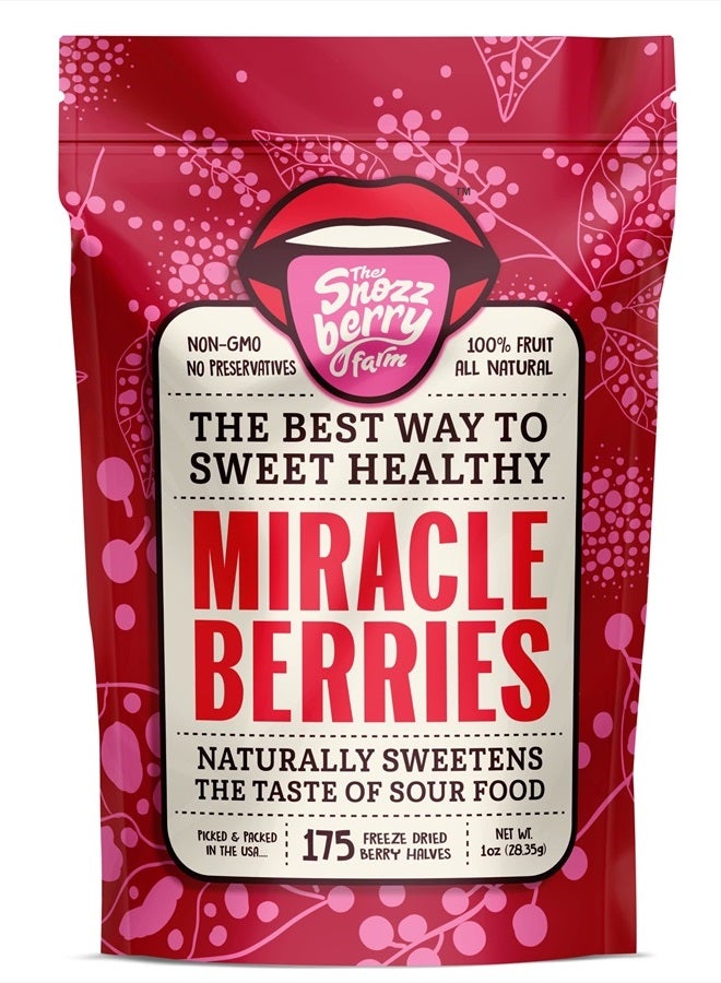 THE SNOZZBERRY FARM Miracle Berries by Snozzberry Farm | 175 berry halves | Freeze-dried, Grown in the USA | Turn Sour Sweet | Buy Bulk And Save - Image 1