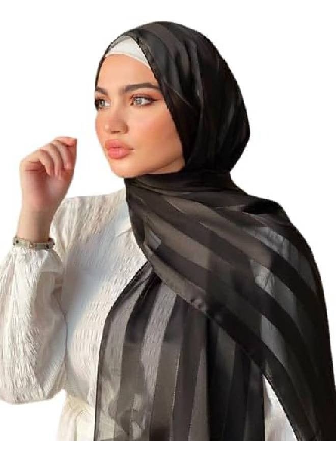 حجاب شيفون في ستان للنساء للمناسبات والأيام العادية (180 × 75 سم)