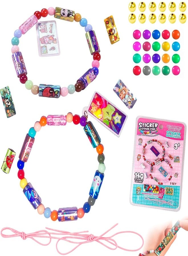 BCNJEPIN Sticky Rolls Bracelet, Creative Bracelet Making Set for Girls, Kids Bracelets Making Kit with 160 Random Stickers and 20 Beads, DIY Craft Set for Kids 6-12, Fun Activity for Parent-Child Activities - Image 1