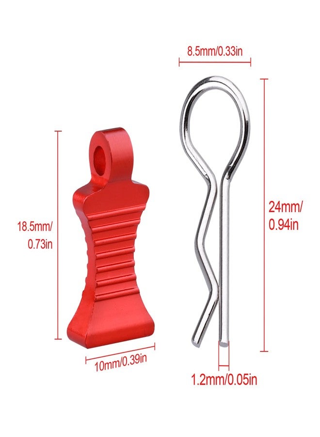 Hobbyfire 4-Pack Universal RC Body Clips with Tabs, Metal Handled Clips for 1/12 1/10 1/8 RC Cars and Trucks, Heavy Duty Body Mounting Clips Shell Replacement (Red) - Image 2