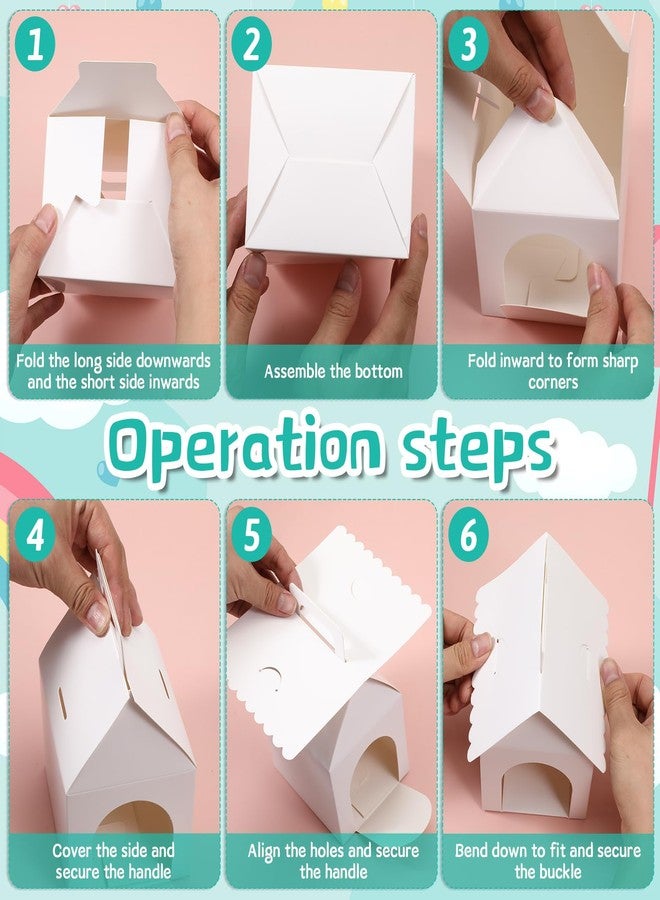 Apausvcm 24 Pcs Dog Party Favors Boxes, 3.94×4.72×7.09 Inch White Dog House Shaped Gift Boxes with Holes and Handle Foldable Gift Case with 2 sheets Stickers for Puppy Pet Adoption Kids DIY Crafting Birthday - Image 4