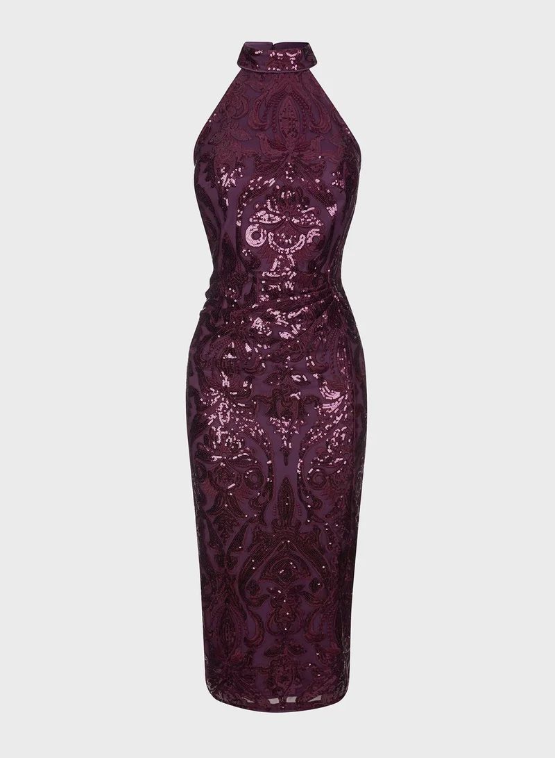 LIPSY Halter Neck Sequin Dress
