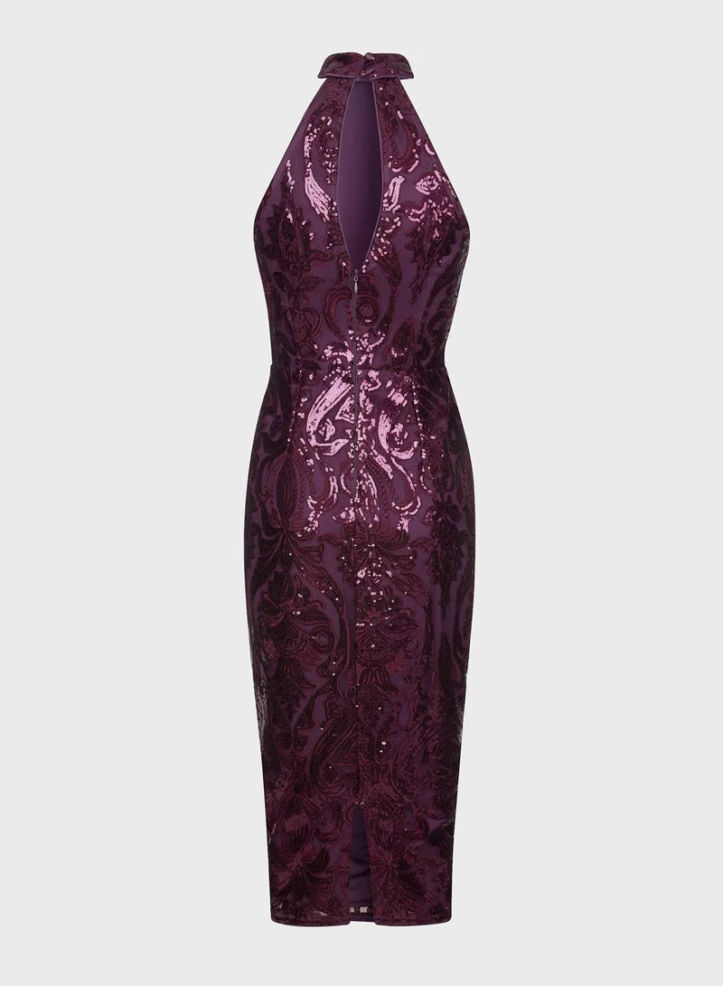 LIPSY Halter Neck Sequin Dress