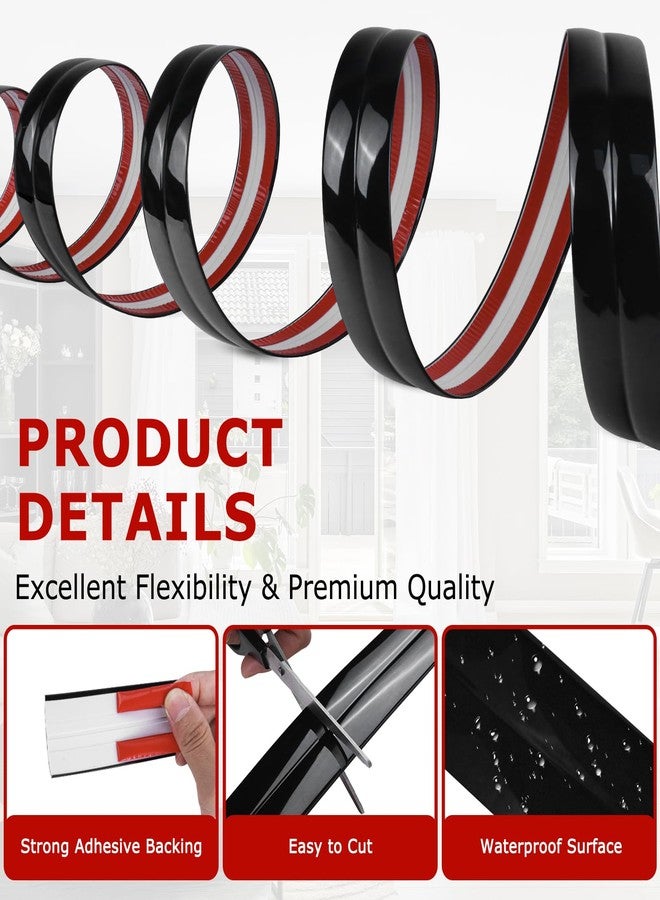 LSGCQ Flexible Wall Corner Protector, Peel and Stick Wall Corner Protector Edge Protector Self Adhesive Wall Strip Trim for Wall Edges Corner Ceiling (Black, 2x6m) - Image 2
