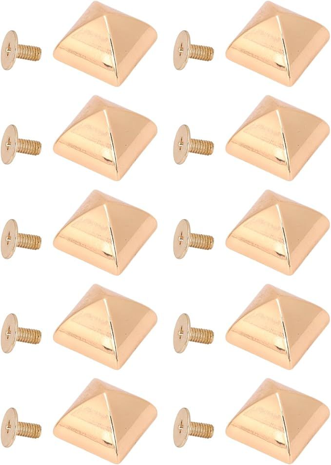 Gold 20Pcs 15mm Four Jaw Pyramid Rivet Studs for Clothing Bag Leather Shoes Jewelry Craft - Image 1
