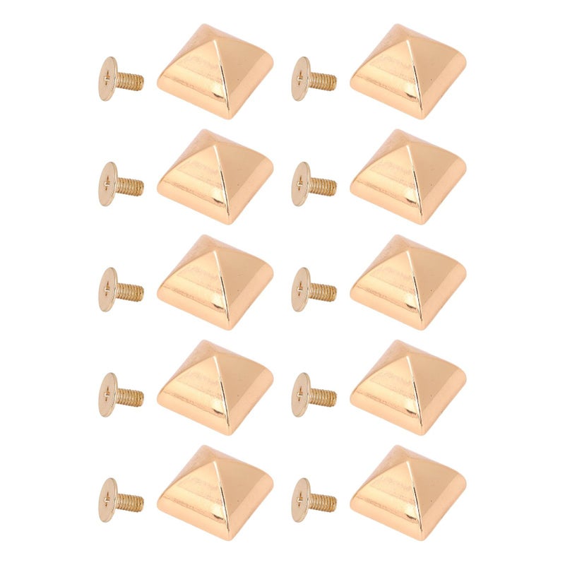 Gold 20Pcs 15mm Four Jaw Pyramid Rivet Studs for Clothing Bag Leather Shoes Jewelry Craft - Image 2