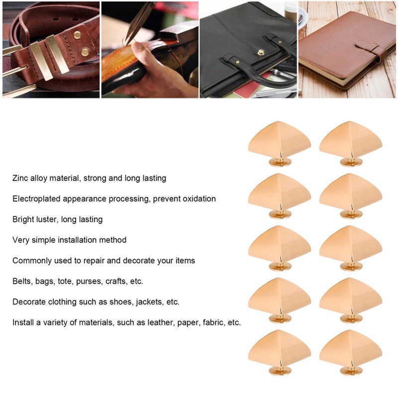 Gold 20Pcs 15mm Four Jaw Pyramid Rivet Studs for Clothing Bag Leather Shoes Jewelry Craft - Image 4