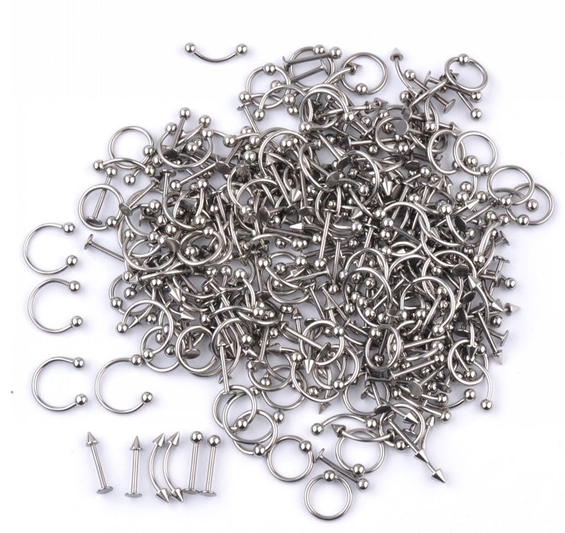 IPINK Piercing Kit 14G-16G Surgical Steel Body Piercing Belly Button,Tongue, Eyebrow, Nipple, Lip, Nose, Chi Gauge - Image 1
