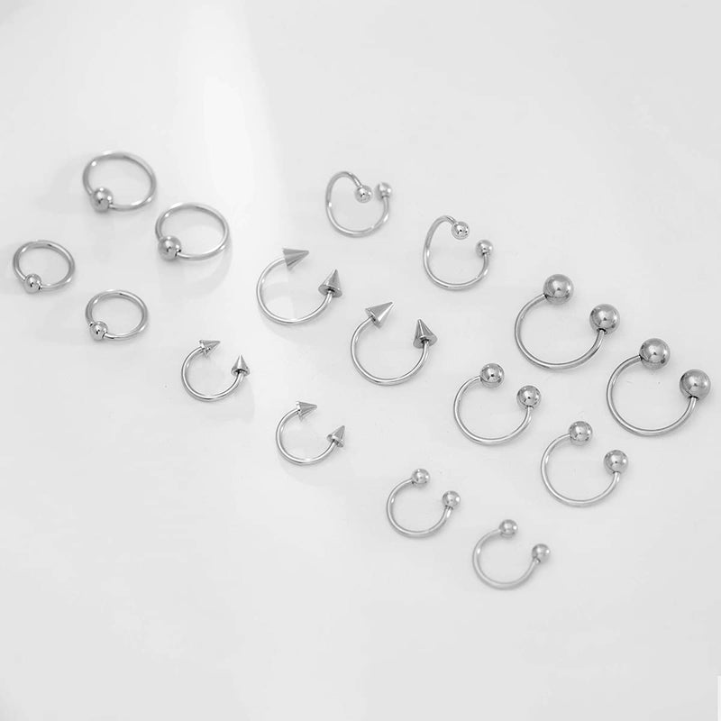 IPINK Piercing Kit 14G-16G Surgical Steel Body Piercing Belly Button,Tongue, Eyebrow, Nipple, Lip, Nose, Chi Gauge - Image 5