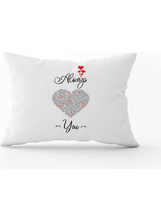 Cango Home White Black Modern Valentine's Day Themed Digital Printed Throw Pillow Cover CGH1016-3550 Double Sided Printed 