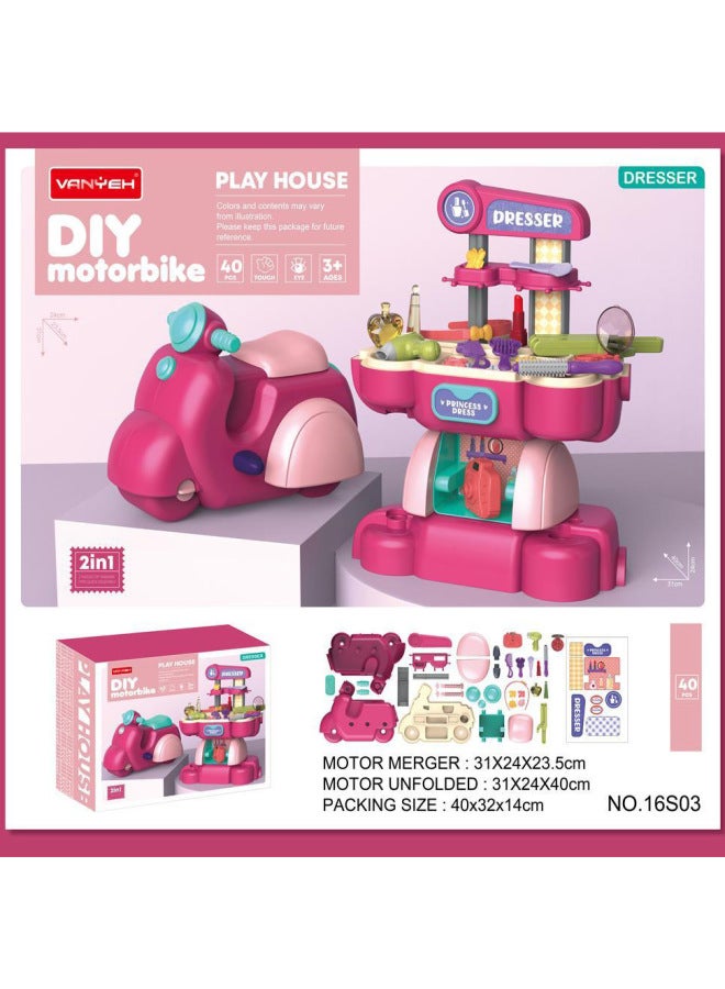 Children's Cooking Tableware Medical Tools Beauty Supermarket Sliding Tyrannosaurus Storage Suit Simulation Play House Toys-Specifications:16S03 - Image 1
