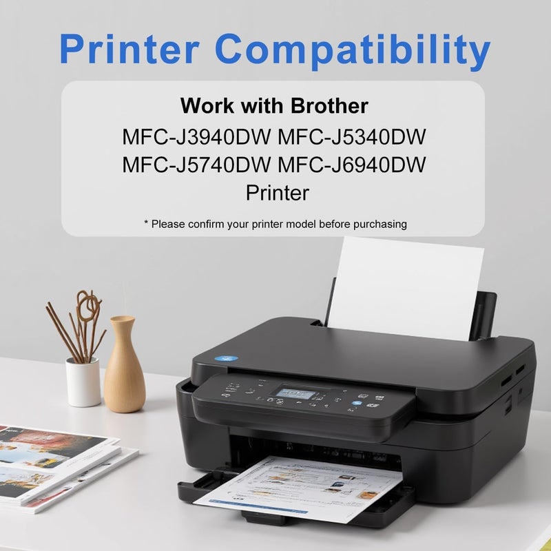 بريتمور مجموعة خرطوشة حبر LC472 مكونة من 4 قطع متوافقة مع Brother LC 472 LC-472 لطابعات Brother MFC-J3940DW MFC-J5340DW MFC-J6940DW (أسود، سماوي، أرجواني، أصفر) - Image 2