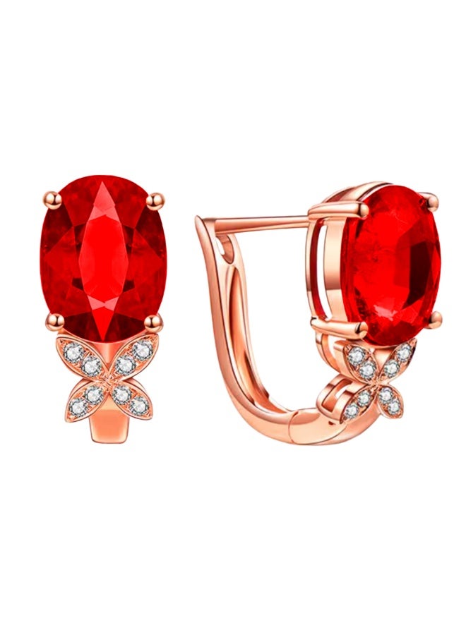 Inlaid Gemstone Earrings With Hooks And Studs