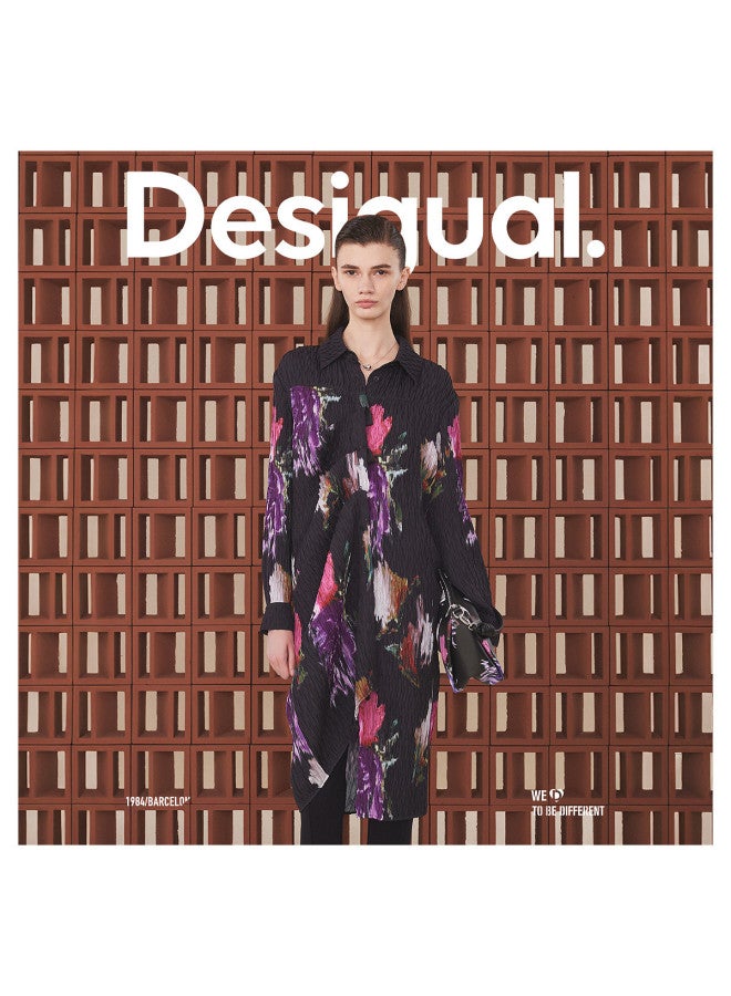 DESIGUAL loose Printed Crinkle Straight Dress - Image 3
