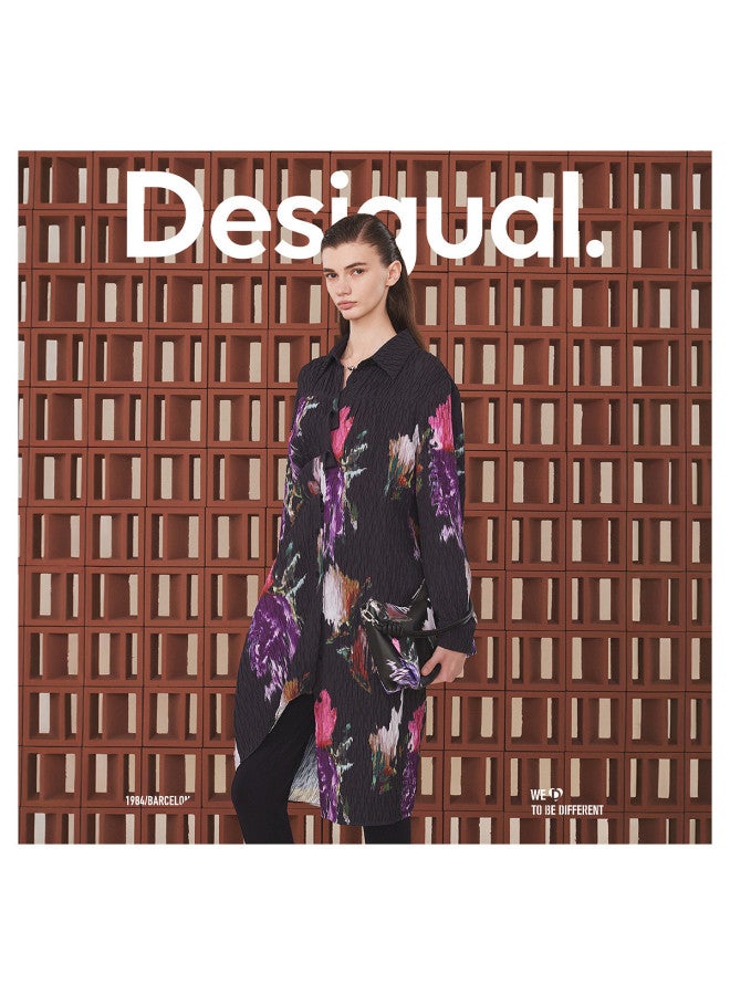 DESIGUAL loose Printed Crinkle Straight Dress - Image 4