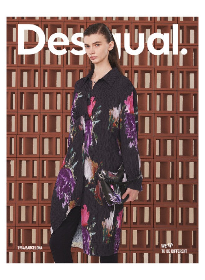 DESIGUAL loose Printed Crinkle Straight Dress - Image 1