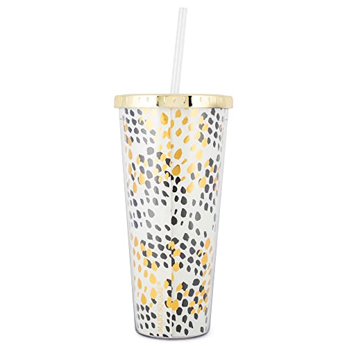Mary Square Always Be My Best Friend Know Too Much 24 ounce Acrylic Travel Tumbler with Straw - Image 2