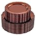 U-QE UQE 100PCS Amber Plastic Plates Clear Brown Plastic Plates Disposable Heavy Duty Disposable Plates for Party Including 50PCS 10 Dinner 50PCS 75 Dessert Plate - Image 1